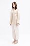 Beige-Pocket Embroidery Detailed Large Size Linen Shirt - 3