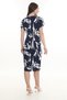 Gathered Detailed V-Neck Slit Dress 422 Navy Blue - 3