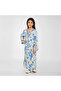 Floral Kids Jalabiya – White Printed Maxi with V-Neck and Stone Embellishments - 3