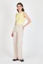 Yellow Collar and Shoulder Stone Detailed Ribbed Knitted Undershirt 1249 - 3