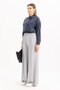 Gray-Waist Elastic Wide Leg Trousers - 3