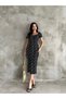 Summer Floral Print Watermelon Sleeve Slit Detail Dress - 2