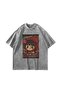 Little Red Riding Hood Printed Oversize Unisex Washable White Tshirt