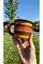 (Writing Name) Leather Covered Enamel Camping Cup / Mug / Mug - 4
