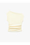 Wrap Fabric Textured Draped Boat Neck Sleeveless Blouse - 3