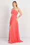Doridorca Women's One Shoulder Chiffon Flared Long Evening Dress 5073 Orange - 2