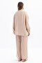 كيمونو مودال برباط من الخصر باللون البيج - 5