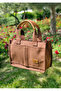 The Totebag Brown Fabric Hand and Shoulder Bag - 5