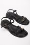 Women's Black Gold Ring Detailed Daily Sandals - 2