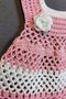 - Talia 8659 1429 Hand Knitted Cotton Thread Girl's Dress - 1 Year Old / Pink - White - 3