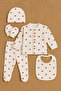 Baby 5-Piece Hospital Discharge Set with Heart Pattern - 2