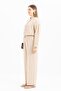 Beige-Pleated Wide Leg Linen Trousers - 2