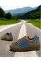Women's Beige Blue Suede Genuine Leather Thin Flat Sole Daily Casual Sneaker Walking Sports Shoes - 4