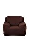 Single Seat Elastic Sofa Cover Brown 90x140 cm