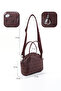 Monogram Printed Burgundy Shk132 Faux Leather, Zippered Single Compartment, Snap Detail, Strap Hand and Cross - 4