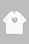 I Love You Printed Oversized Unisex White T-Shirt - 2