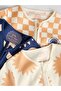 100% Cotton Cream Navy Blue Printed 3-Piece Jumpsuit Set - 4