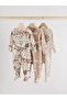 100% Cotton Cream Brown Animal Patterned 3-Piece Jumpsuit Set