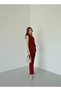 Women's Blazer Suit with Vest and Belted Burgundy Double Set - 2