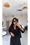 فستان أسود من التينسل مع حمالات