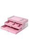 Velvet 3 Drawer Jewelry Box Organizer, Clear, 13X23X10 Cm, Pink - 3
