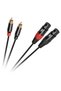 XLR to 2 RCA Audio Cable 1 m, OFC Shielded