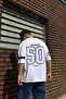 Unisex Dodgers Printed White Oversize Crew Neck T-Shirt - 3