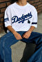 Unisex Dodgers Printed White Oversize Crew Neck T-Shirt - 5