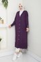 Women's Mercerized Button Detailed Full Length Knitwear Cardigan