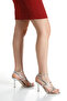 Women's Ankle Strap Heeled Shoes 3096 Lame - 3