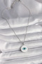 316L Steel Silver Color Chain White Enamel Turquoise Eye Embroidery Model Women's Necklace - Tj-Bko9729 - 2