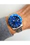 Premium Series Silver Color Blue Dial Steel Band Men Wrist Watch in Special Box - 3