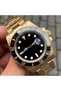Premium Series Gold Color Black Dial Steel Band Men Wrist Watch in Special Box - 2