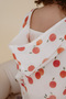 Baby Kids Muslin Poncho 1-4 Years 100% Cotton, Peach Pattern - 3