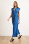 Women's Navy Blue Zippered Elastic Waist Draped Jumpsuit Tlm-19000163 - 3