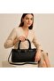 Women's Black Buckle Hand and Shoulder Bag – Stylish, Large Volume Daily Model