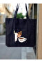 Black Beach Bag -Suitable for Punch - Gabardine Fabric - Bordglow - 5