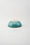2Pcs Handmade Water Green-Navy Blue Medium Size (10cm Diameter) Ceramic Bowl Set with Tulip Motif-Hand Made - 8