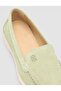 Monamae 100% Genuine Leather Green Suede Women's Loafer - 6