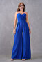 Cobalt Blue Crepe Fabric Double Breasted Collar Wide Leg Detail Thin Strap Women's Jumpsuit 582101 - 4
