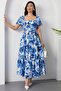 Square Neck Floral Dress with Gipeli Back Grs3749 - 3
