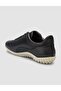 100% Genuine Leather Black Lace-Up Astroturf Shoes - 5