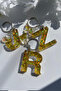 Gold Foil Floral Glittery-Paillette Epoxy Letter - Number Keychains