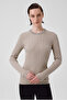 Gray Green Collar Stone Embroidered Women's Sweater - 2