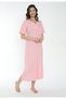 Women's 100% Cotton Short Sleeve Midi Length Nightgown / Pink 543