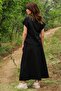 Black Knot – 100% Cotton Summer Blouse - Black - 3