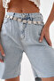 Women's Square Motif Chain Silver Belt Accessory 7100 - 3