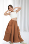 Girl's Cali Brown Muslin Trouser Skirt - 2