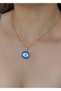 Sihra Accessories Locket Eye Model Steel Chain Blue Color Necklace - 2