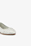 Silver Color Knitted Detailed Genuine Leather Women's Ballerinas - 4